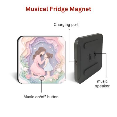 Mom & Daughter Love Personalized Musical Fridge Magnet Rechargeable Photo & Song Gift for Mom